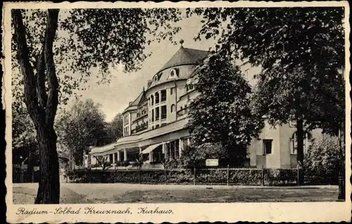 Ak Bad Kreuznach in Rheinland Pfalz, Kurhaus, Außenansicht, Gartenzaun