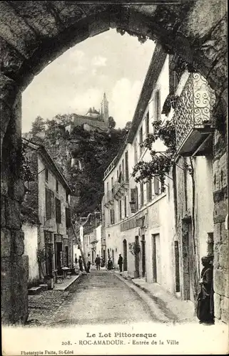 Ak Rocamadour Lot, Entrée de la Ville