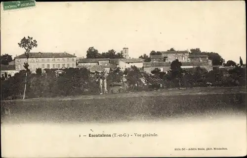 Ak Escatalens Tarn et Garonne, Vue générale