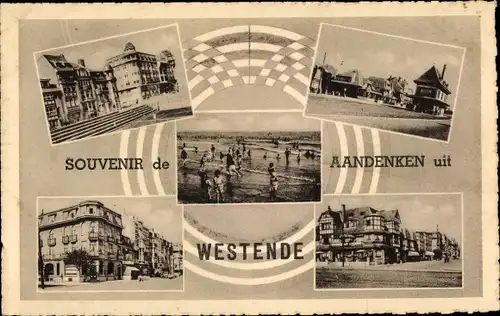 Ak Westende Westflandern, Strand, Ortsansichten