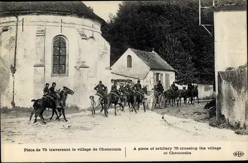 Ak Chauconin Seine et Marne, Piece de 75, artillerie, Geschütz