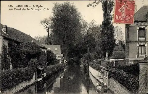 Ak Gisors Eure, L'Epte au Pont de la Vierge