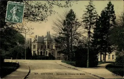 Ak Louviers Eure, Square du Champ de Mars