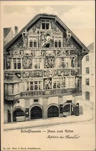 Ak Schaffhausen Stadt Schweiz, Haus zum Ritter