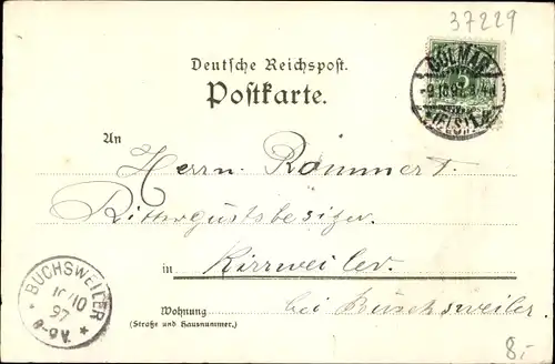 Litho Colmar Kolmar Elsass Haut Rhin, Panorama, Kaufhaus, Hirn Denkmal, Rappplatz