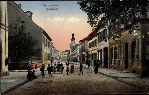 Ak Germersheim in Rheinland Pfalz, Marktstraße