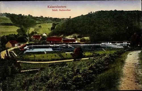 Ak Kaiserslautern in Rheinland Pfalz, Städtischer Badeweiher