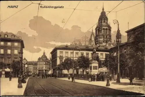 Ak Mainz in Rheinland Pfalz, Gutenbergplatz