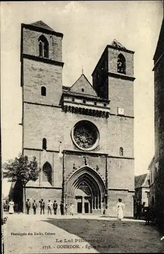 Ak Gourdon Lot, Eglise Saint Pierre