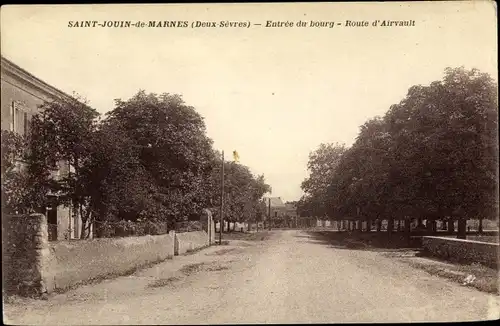 Ak Saint Jouin de Marnes Deux Sèvres, Entree du bourg, Route d'Airvault