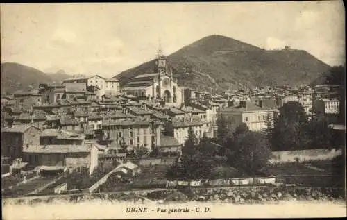 Ak Digne Alpes de Haute Provence, Vue Generale