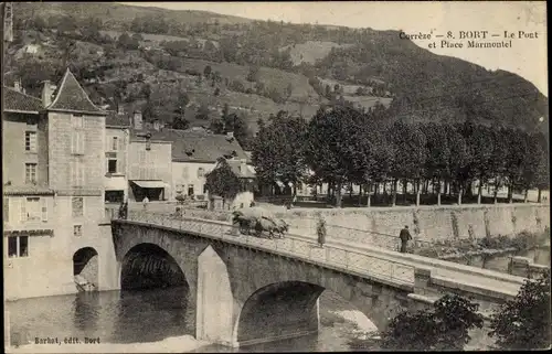 Ak Bort les Orgues Corrèze, Le Pont, Place Marmontel