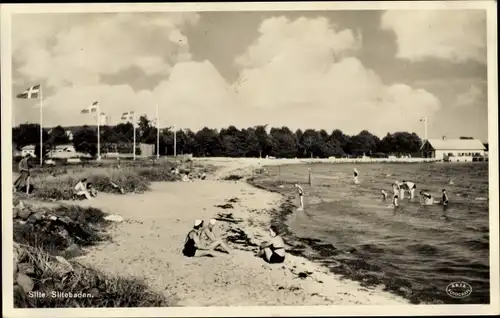 Ak Slite Gotland Schweden, Slitebaden, Strandpartie, Badeleben