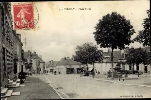 Ak Cérilly Allier, Place Péron