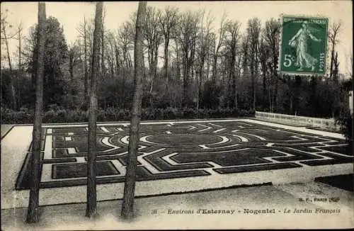 Ak Nogentel Esternay Aisne, Le Jardin Francais