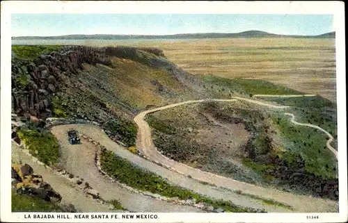 Ak Santa Fe New Mexico USA, La Bajada Hill, Gebirgsstraße, Serpentinen