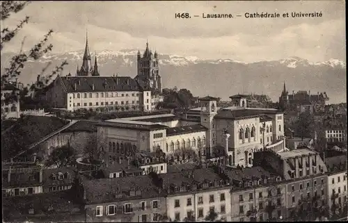 Ak Lausanne Kt. Waadt Schweiz, Cathedrale, Université