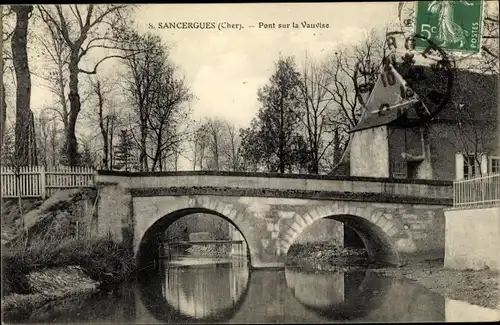 Ak Sancergues Cher, Pont sur la Vauvise
