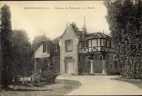 Ak Nerondes Cher, Chateau de Fontenay, La Niche