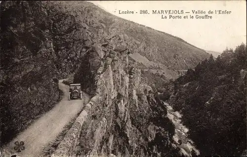 Ak Marvejols Lozère, Vallée de l'Enfer, La Porte et le Gouffre