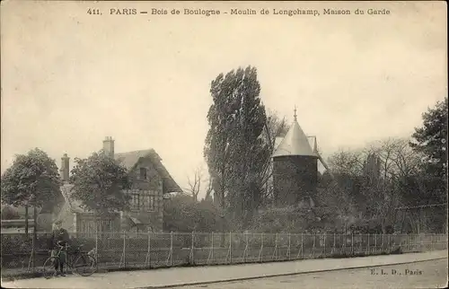 Ak Paris Passy, Bois de Boulogne, Moulin de Longchamp, Maison du Garde