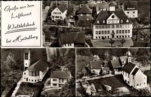 Ak Waldhilsbach Neckargemünd Baden Württemberg, Gasthaus Kellermann, Kirche, Teilansicht