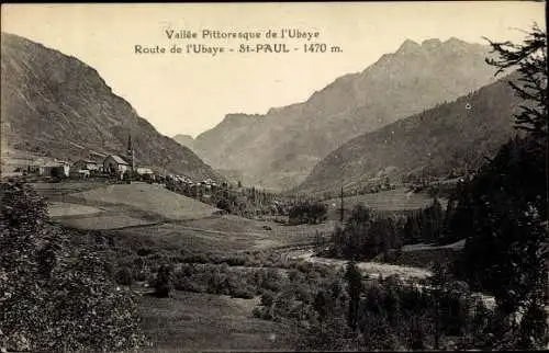 Ak Saint Paul sur Ubaye Alpes de Haute Provence, Vue Generale