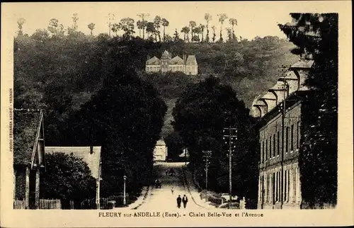 Ak Fleury sur Andelle Eure, Chalet Belle Vue et l'Avenue