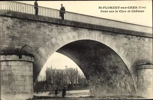 Ak St. Florent sur Cher, Pont sur le Cher, Chateau