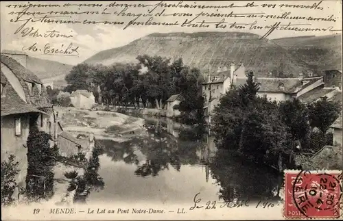 Ak Mende Lozère, Le Lot au Pont Notre Dame