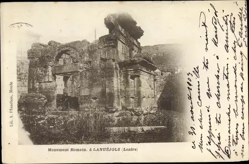 Ak Lanuejols Lozère, Monument Romain