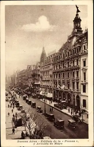 Ak Buenos Aires Argentinien, Edificio de la Prensa y Avenida de Mayo