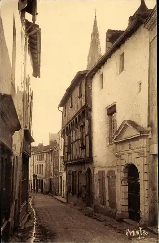 Ak Saint Maixent Deux Sèvres, Rue de la Croix