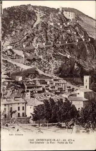 Ak Entrevaux Alpes de Haute Provence, Vue Generale