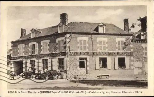 Ak Chaumont sur Tharonne Loir et Cher, Hotel de la Croix Blanche