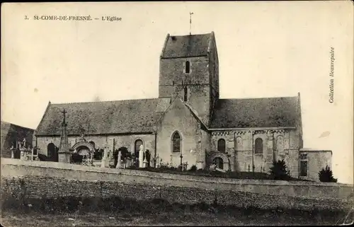 Ak Saint Come de Fresne Calvados, L'Eglise