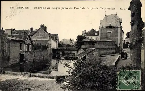 Ak Gisors Eure, Barrage de l'Epte pres du Pont de la porte Cappeville