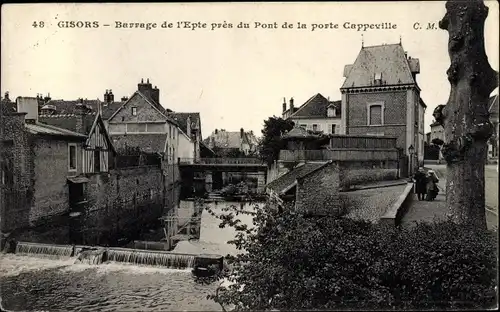 Ak Gisors Eure, Barrage de l'Epte pres du Pont de la porte Cappeville