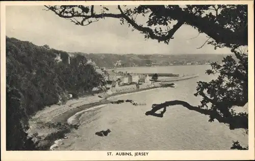 Ak Saint Aubins Jersey Kanalinseln, Aerial View