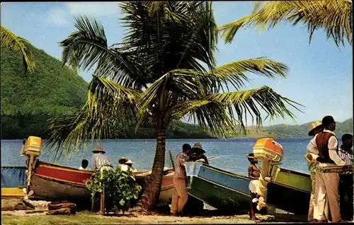 Ak Sainte Luce Martinique, Repos des pecheurs sur la plage