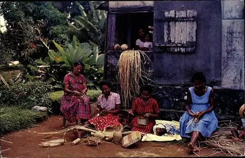 Ak Morne des Esses Martinique, Travail de la vannerie caraibe