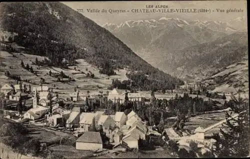 Ak Chateau Ville Vieille Hautes-Alpes, Vue générale