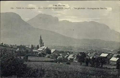 Ak Saint Laurent du Cros Hautes-Alpes, Vue générale, Montagnes du Dévoluy