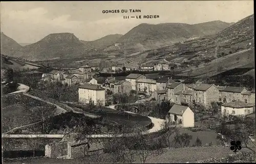 Ak Le Rozier Lozère, Gorges du Tarn, Vue générale