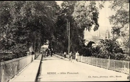 Ak Mende Lozère, Allée Piencourt