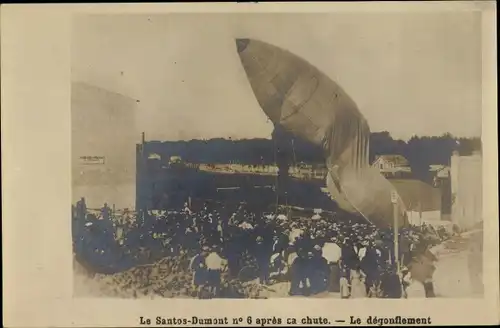 Ak Aviation, Le Santos Dumont No. 6 apres ca chute, Le degonflement, Luftschiff