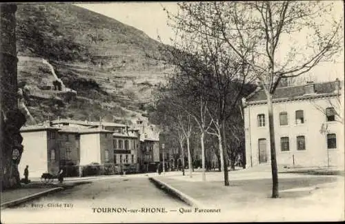 Ak Tournon Ardèche, Quai Farconnet