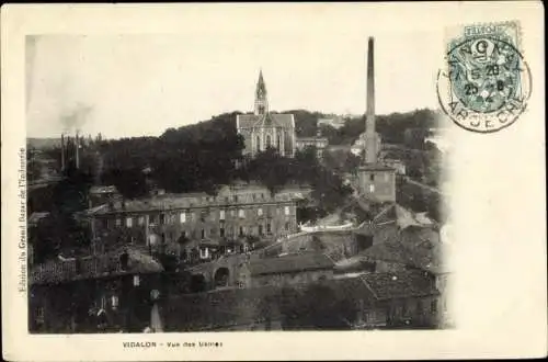 Ak Vidalon Ardèche, Vue des Usines