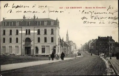 Ak Le Creusot Saône et Loire, Route de Couches