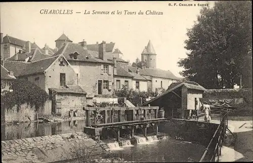 Ak Charolles Saône et Loire, La Semence, Les Tours du Chateau